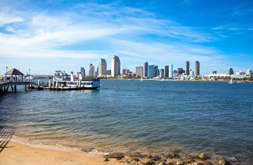U.S.A., California, San Diego, view of the city from Coronado Island