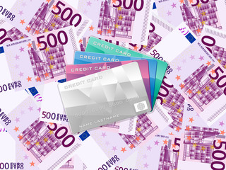 five hundred euro background and credit card