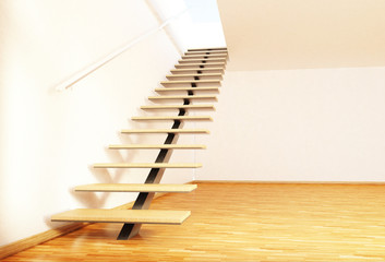 Scala dritta con trave vista frontale © Sergione