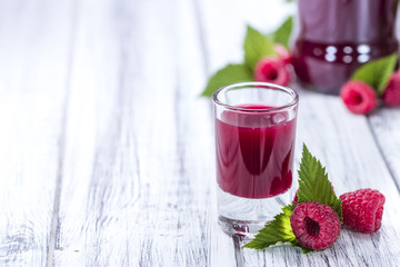 Glass with Raspberry Liqueur