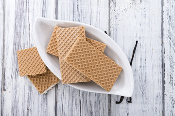 Crispy Waffles with Vanilla Cream