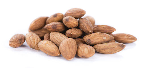 Portion of Almonds (isolated on white)
