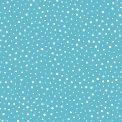 Fototapete Polka dot Schneeflocken auf blauem Hintergrund nahtloses Muster