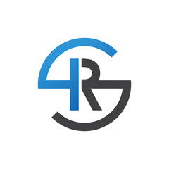 Obraz premium RS or SR letters, blue circle S logo shape