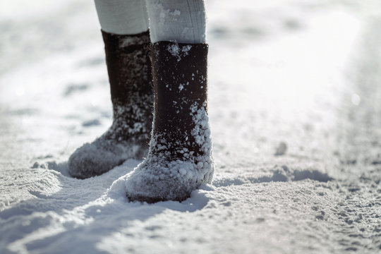 image of traditional Russian rural winter footwear valenki