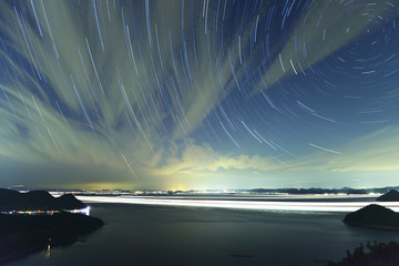 星景　五色台より木沢湾
