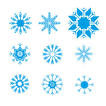 collection of different snowflakes