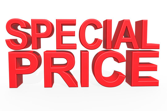 3d illustration - SPECIAL PRICE text on white background