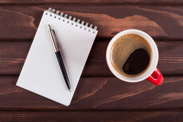 coffee and notebook