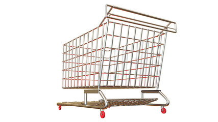 Shopping trolley Shopping cart on white background.
