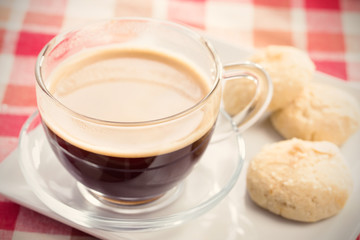 Coffee cup with chocolate cookies