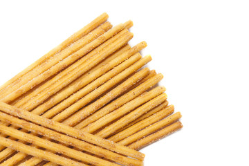 salted pretzels on a white background
