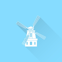 Windmill vector icon. Mill symbol.