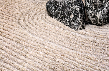 Japanese sand and stone garden