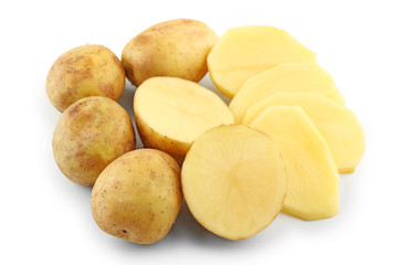 young potatoes isolated on white