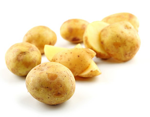 young potatoes isolated on white