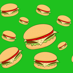 Seamless pattern hamburger