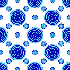 Abstract background blue circles seamless pattern