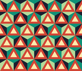 Vector modern seamless colorful geometry pattern, polygon, color red blue abstract geometric background, trendy multicolored print, retro texture, hipster fashion design