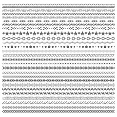 Simple horizontal geometric dividers and borders vector set