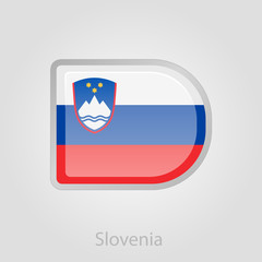 Slovenian flag button, vector illustration