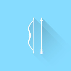 Bow and arrow vector icon.