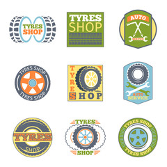 Tyre shop vintage flat badges