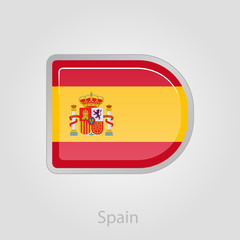 Spanish flag button, vector illustration