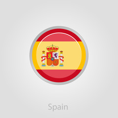 Spanish flag button, vector illustration