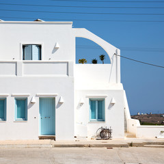 house in santorini greece europe old construction white and blue