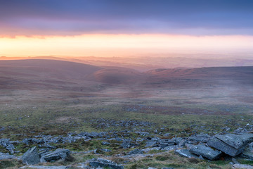 Stormy Sunset over Dartmoor