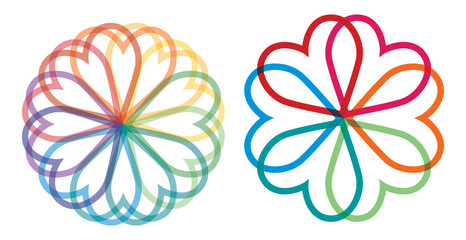 Color icon with heart elements