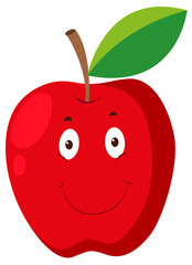 Red apple with happy face