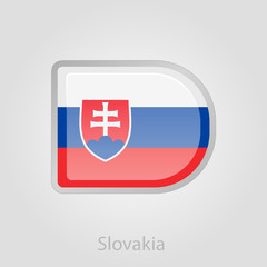 Slovakia flag button, vector illustration