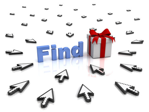 Find gift online concept many people try to find presents for special days