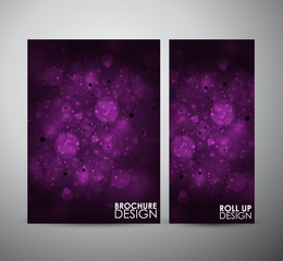 Brochure business bokeh defocused design template or roll up. Vector Illustration 