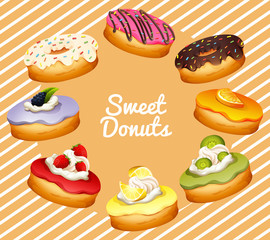 Different flavor of donuts