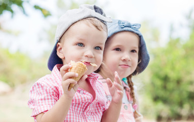 Toddler happy children  in summer