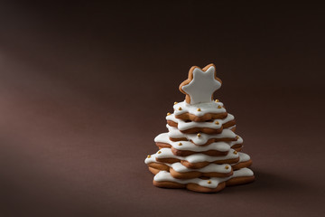 christmas spice cake in the form of fir