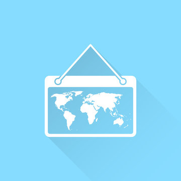 World map vector icon.