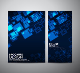 Abstract blue square. Brochure business design template or roll up. 