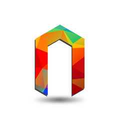 colorful triangular initial logo N