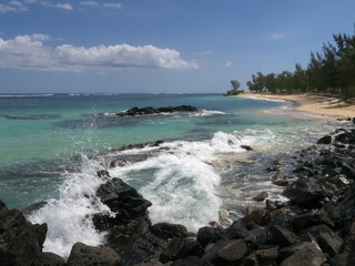 Shore break waves of Indian Ocean, Mauritius