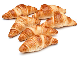Croissant or  crescent roll isolated on white background cutout