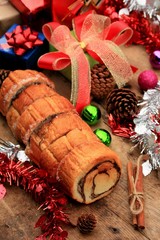 Chocolate cake yule log