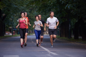 people group jogging