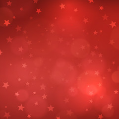 Christmas red blurred background with stars