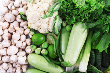 Fresh fruits and vegetables closeup
