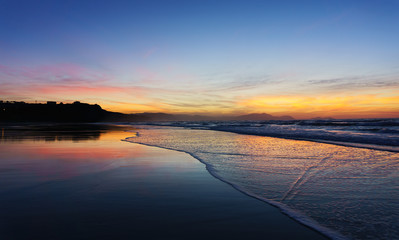 Fototapeta na wymiar sunset in Sopelana beach