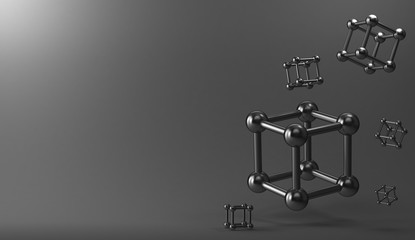 Fototapeta premium 3d background metal cubes